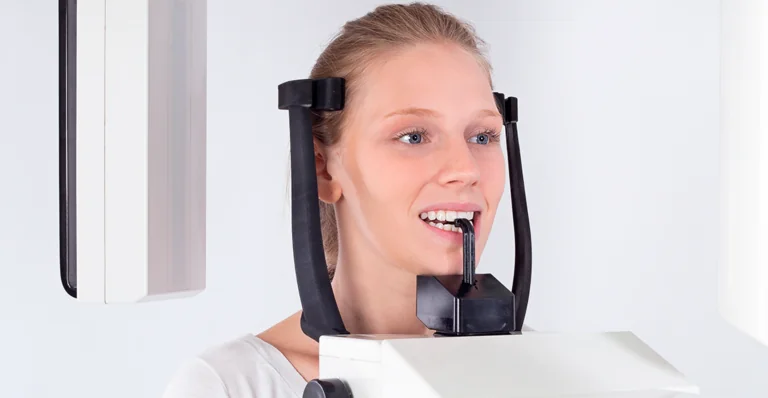 Patient positioned comfortably for a CBCT scan at AS LUME SCAN